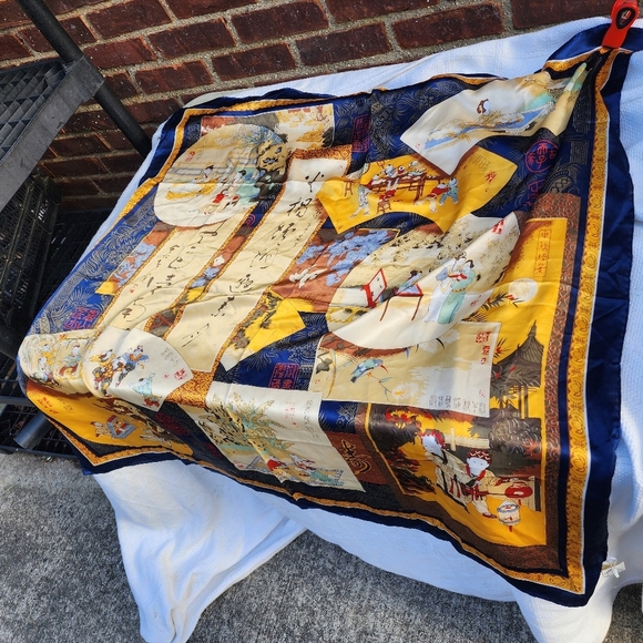 Waiki Asian water carrier silk scarf‎ NWT - Picture 6 of 10